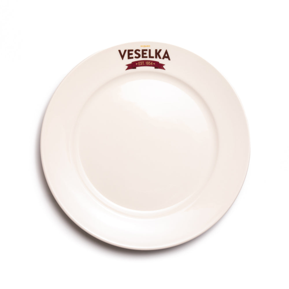 Veselka white dinner plate