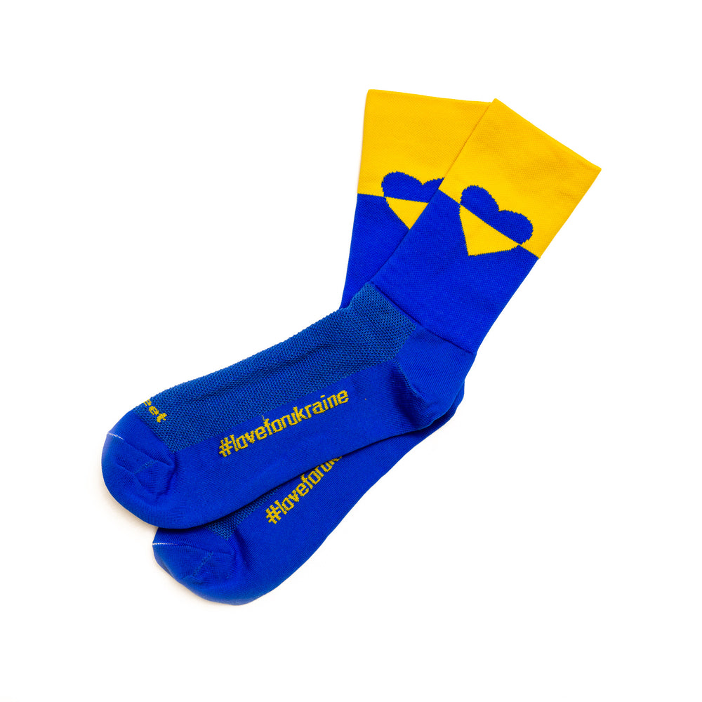 Blue and Yellow Love for Ukraine Cycling socks