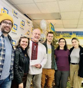 Jason with a group of volunteer workers