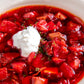 Vegetarian borscht close up 