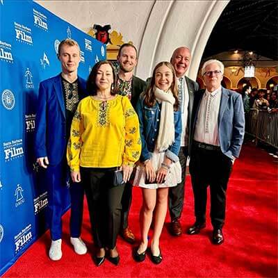 Veselka and Family on the red carpet for Veselka the movie at the Santa Barbra Film festival 