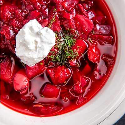 Borscht in a bowl 
