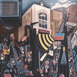 Veselka mural, full color with people stylized