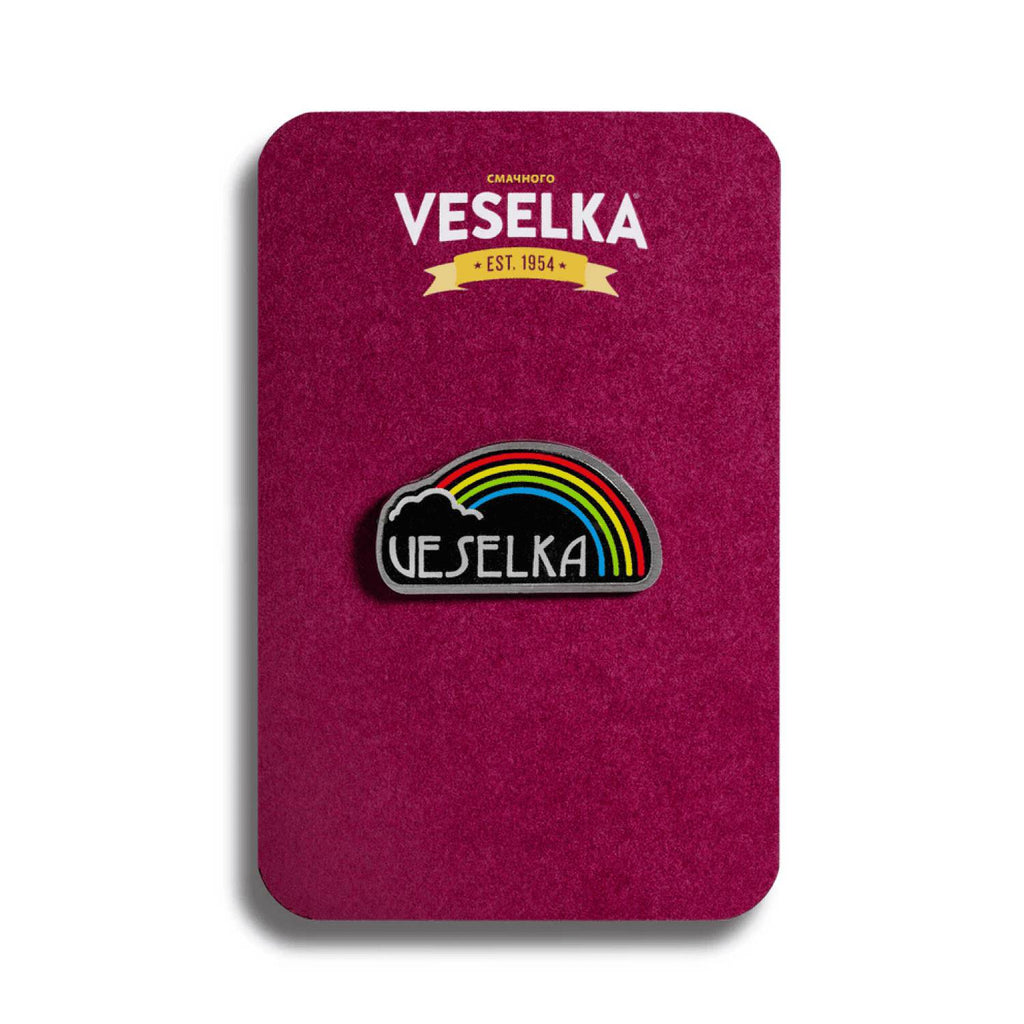 Rainbow Enamel Pin, Vintage Artwork