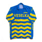Stand with Ukraine, yellow and blue cycling jersey, front side 
