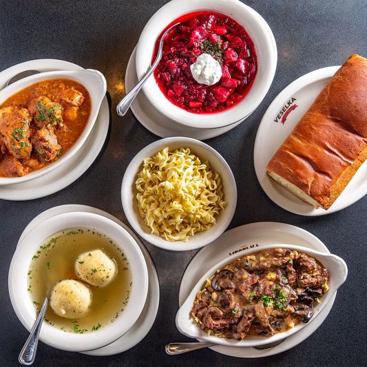 Soup and Stew Pack, multiple dishes on a table