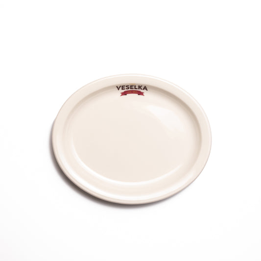 Veselka serving plate, white 